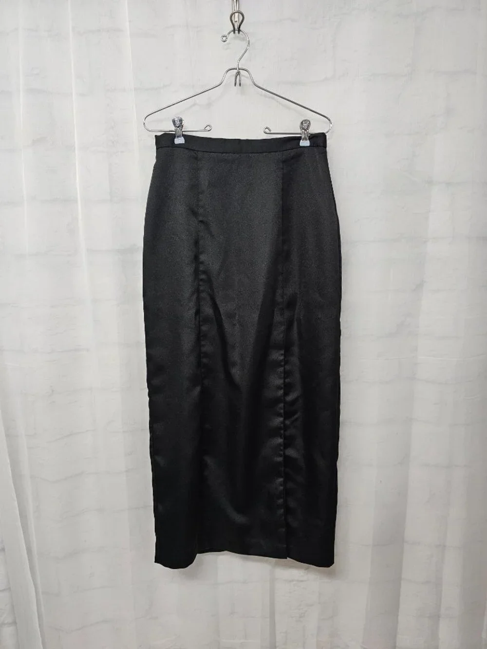 Vintage Styleworks Skirt Black Maxi Satin Goth Whimsigoth Formal 14